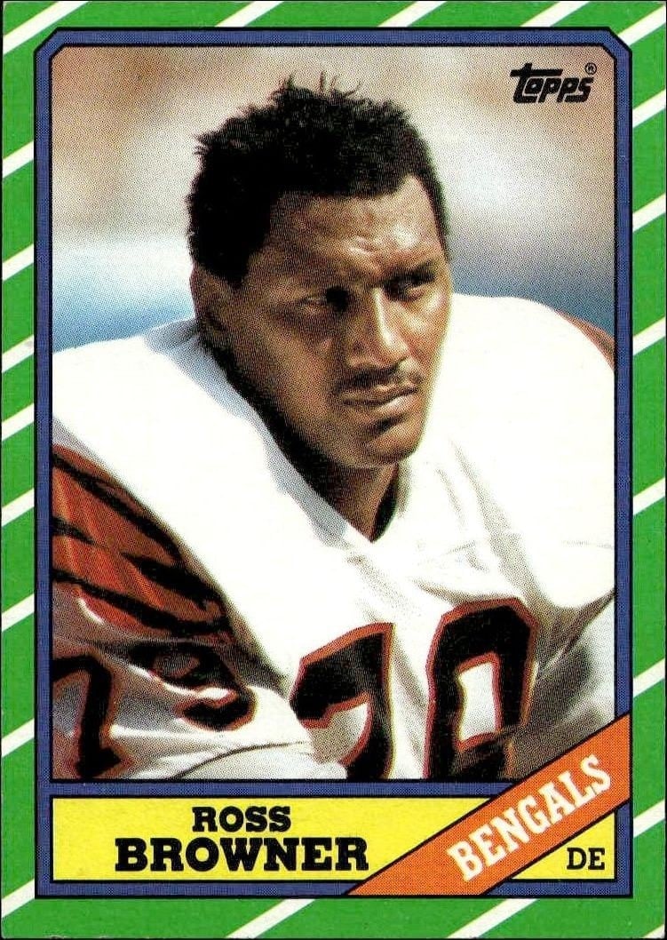 Ross Browner 1986 Topps #263 Football Trading Card - Front 1986 Topps Ross Browner #263 football trading card front