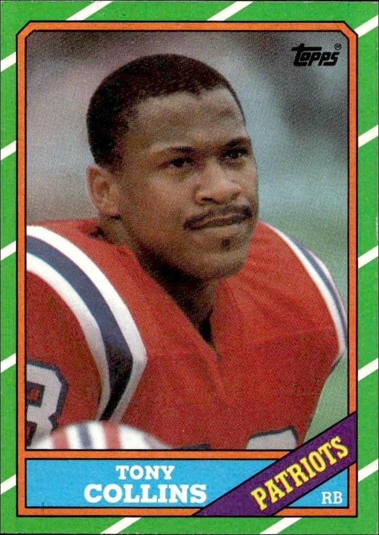 Tony Collins 1986 Topps #33 Football Trading Card - Front 1986 Topps Tony Collins #33 football trading card front