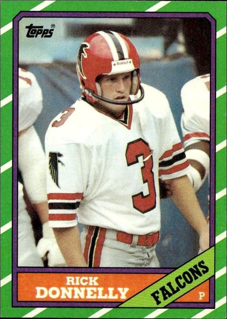 Rick Donnelly 1986 Topps #371 Football Trading Card - Front 1986 Topps Rick Donnelly #371 football trading card front