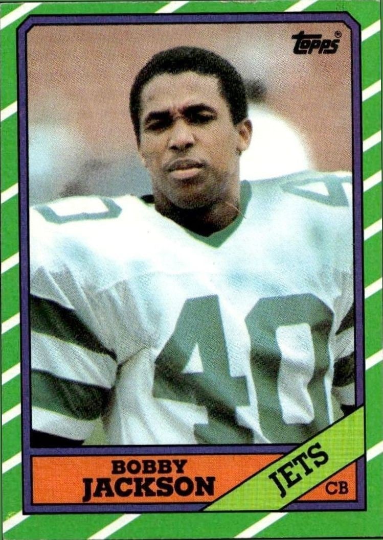 Bobby Jackson 1986 Topps #109 Football Trading Card - Front 1986 Topps Bobby Jackson #109 football trading card front