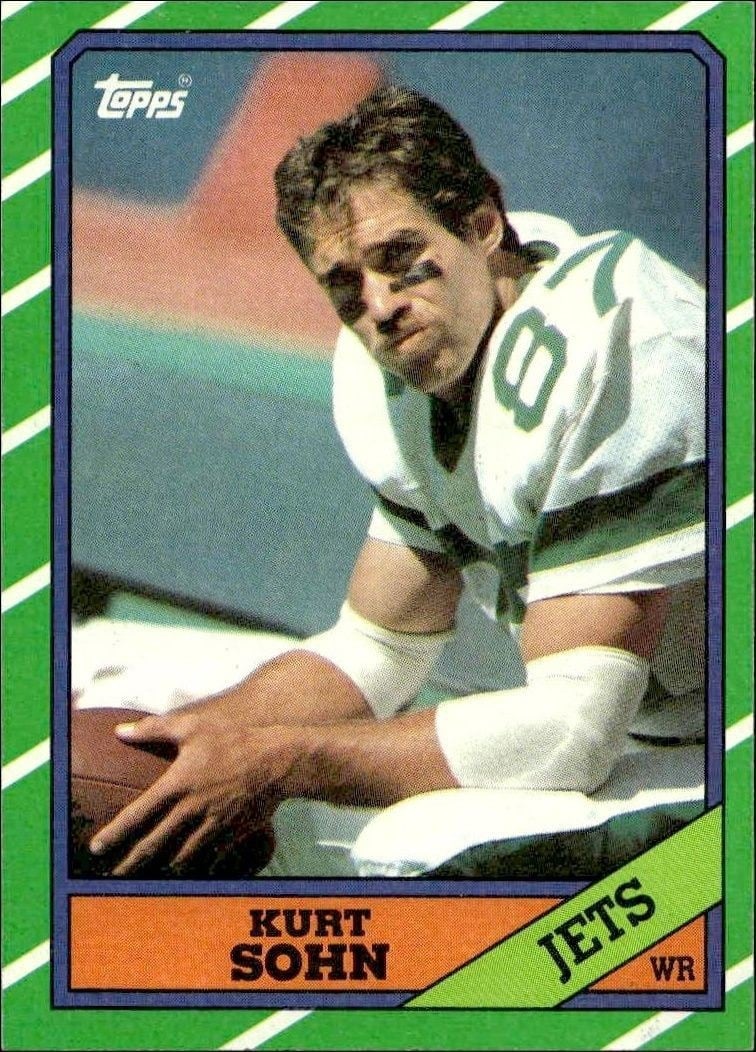 Kurt Sohn 1986 Topps #100 Football Trading Card - Front 1986 Topps Kurt Sohn #100 football trading card front