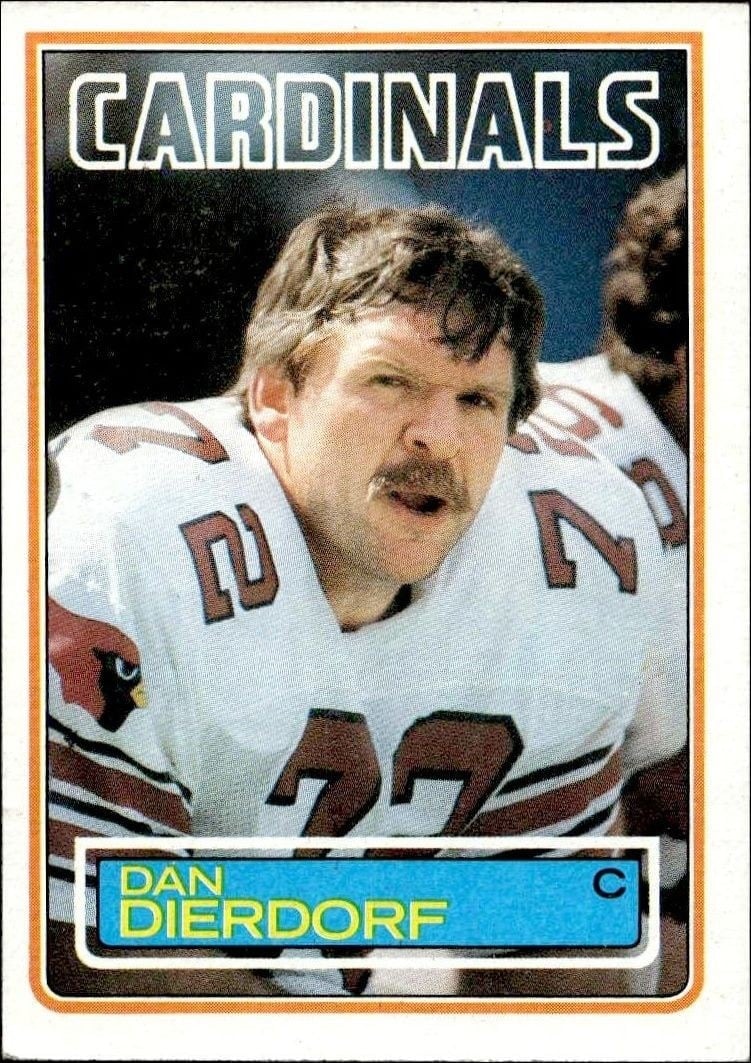 Dan Dierdorf 1983 Topps #155 Football Trading Card - Front 1983 Topps Dan Dierdorf #155 football trading card front