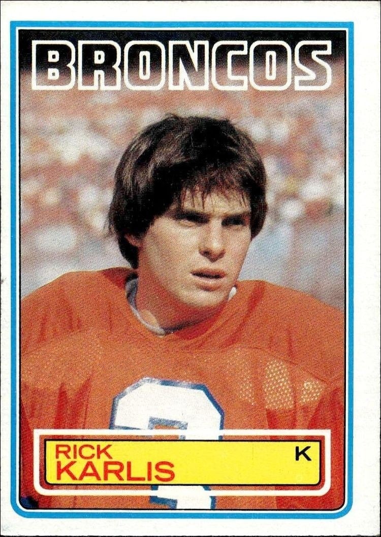 Rich Karlis 1983 Topps #264 Football Trading Card - Front 1983 Topps Rich Karlis #264 football trading card front