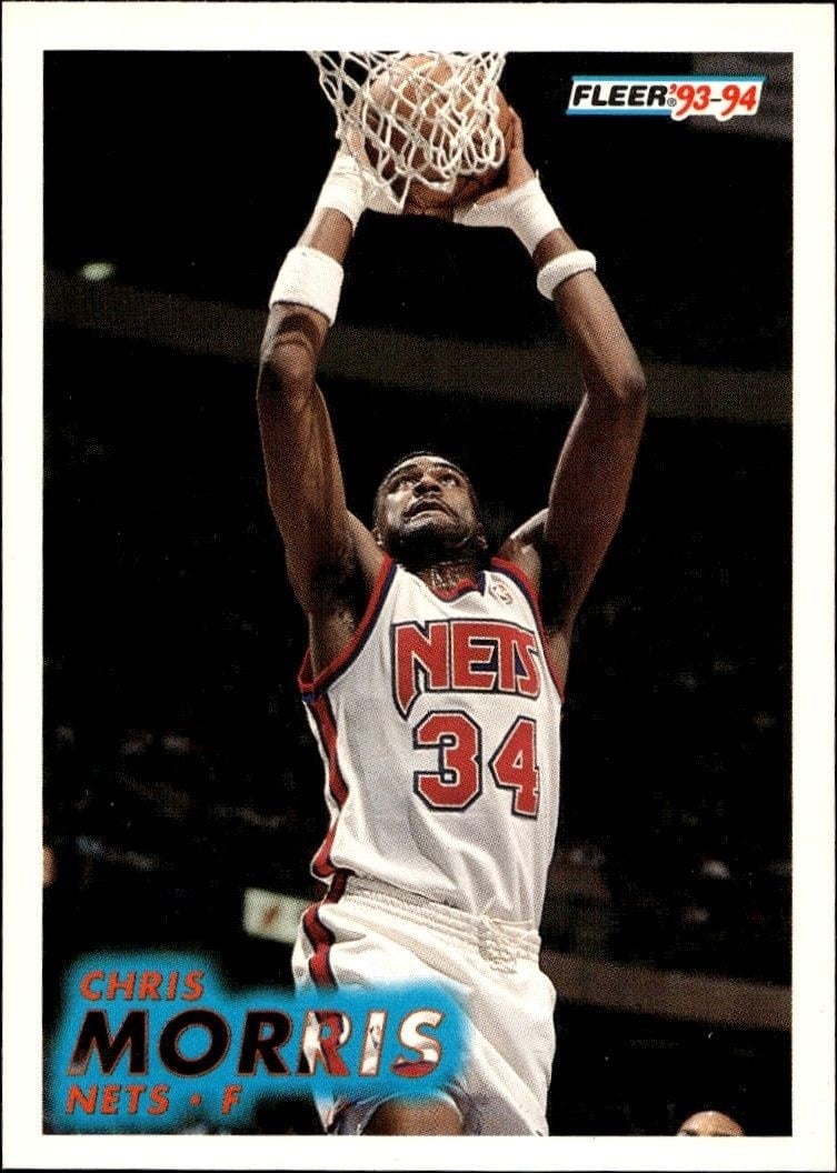 Chris Morris 1993-94 Fleer #135 Basketball Trading Card - Front 1993-94 Fleer Chris Morris #135 basketball trading card front