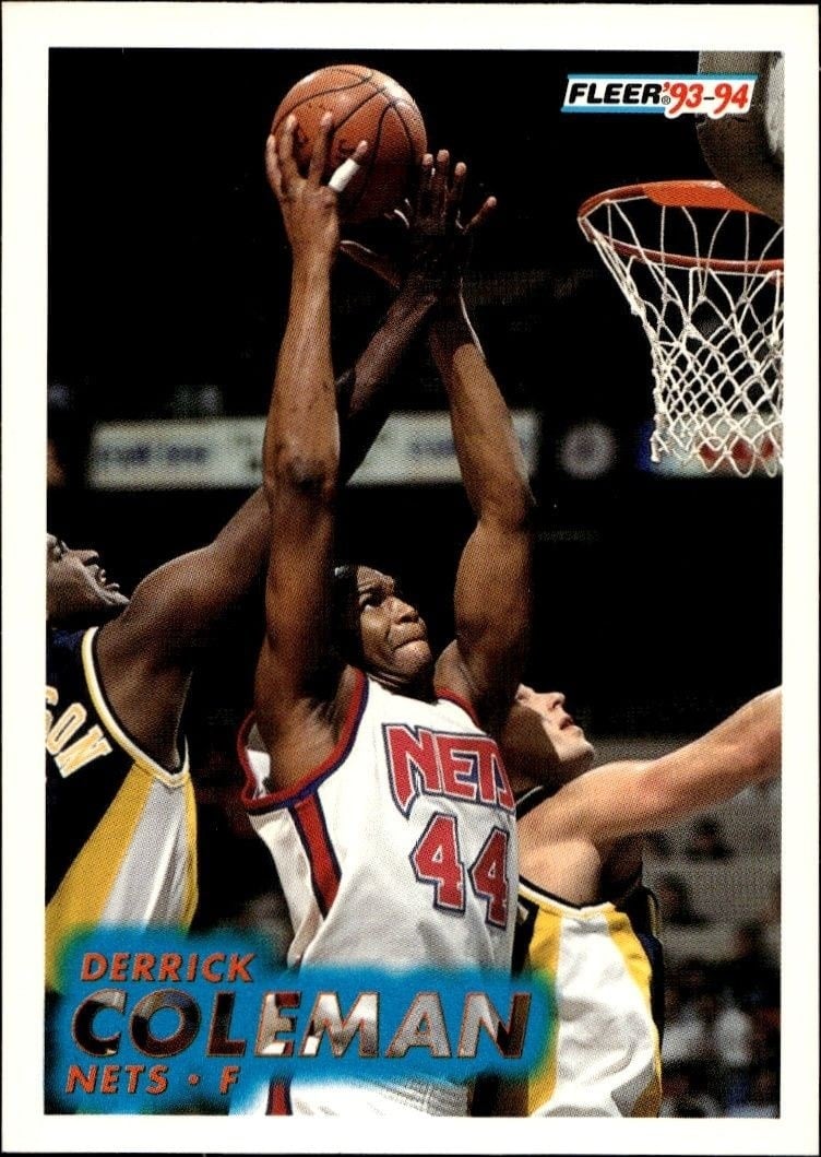 Derrick Coleman 1993-94 Fleer #133 Basketball Trading Card - Front 1993-94 Fleer Derrick Coleman #133 basketball trading card front