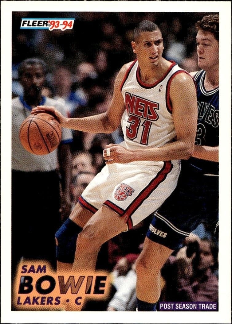 Sam Bowie 1993-94 Fleer #131 Basketball Trading Card - Front 1993-94 Fleer Sam Bowie #131 basketball trading card front