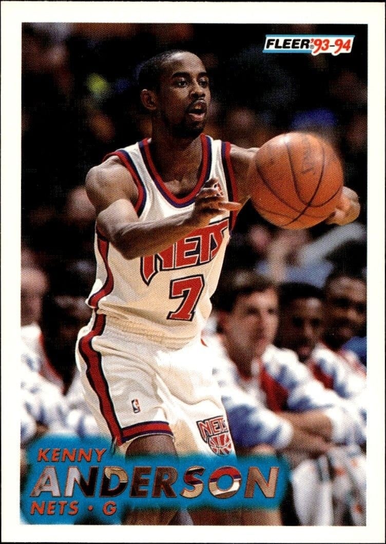 Kenny Anderson 1993-94 Fleer #130 Basketball Trading Card - Front 1993-94 Fleer Kenny Anderson #130 basketball trading card front