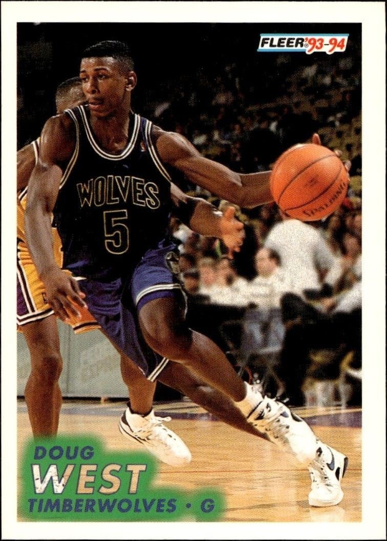 Doug West 1993-94 Fleer #127 Basketball Trading Card - Front 1993-94 Fleer Doug West #127 basketball trading card front