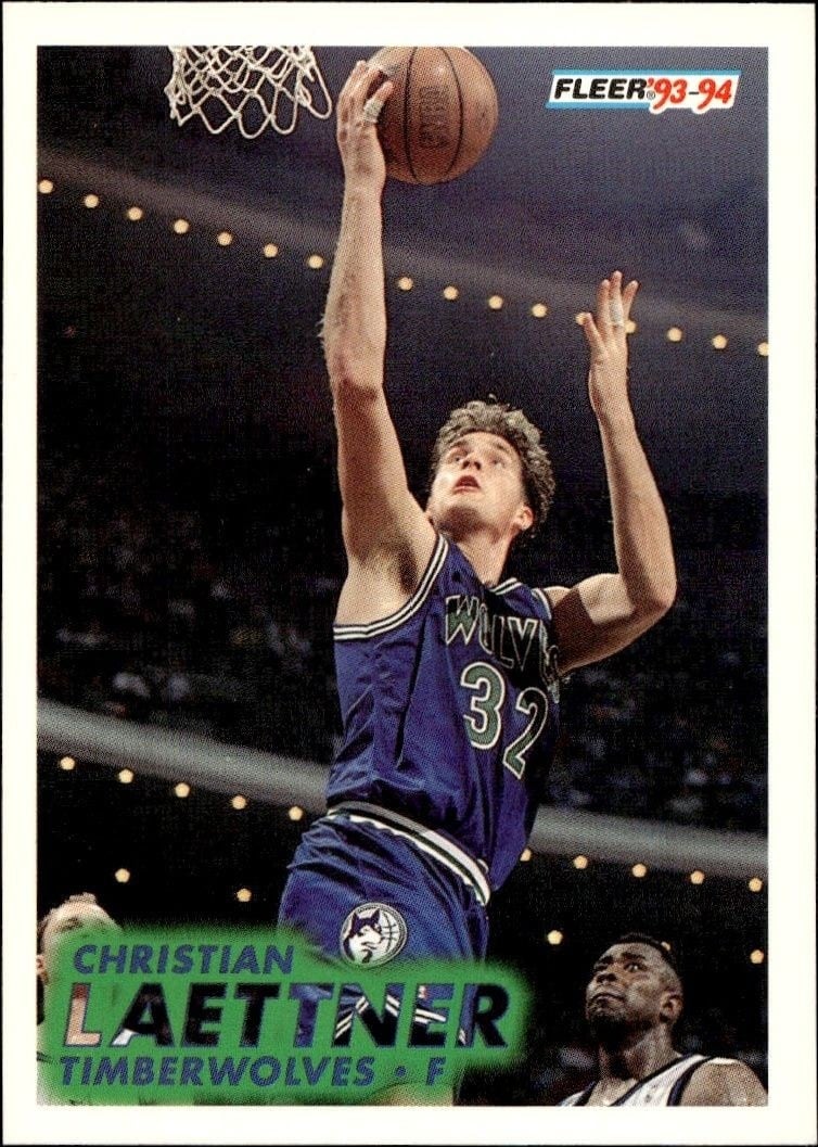 Christian Laettner 1993-94 Fleer #123 Basketball Trading Card - Front 1993-94 Fleer Christian Laettner #123 basketball trading card front