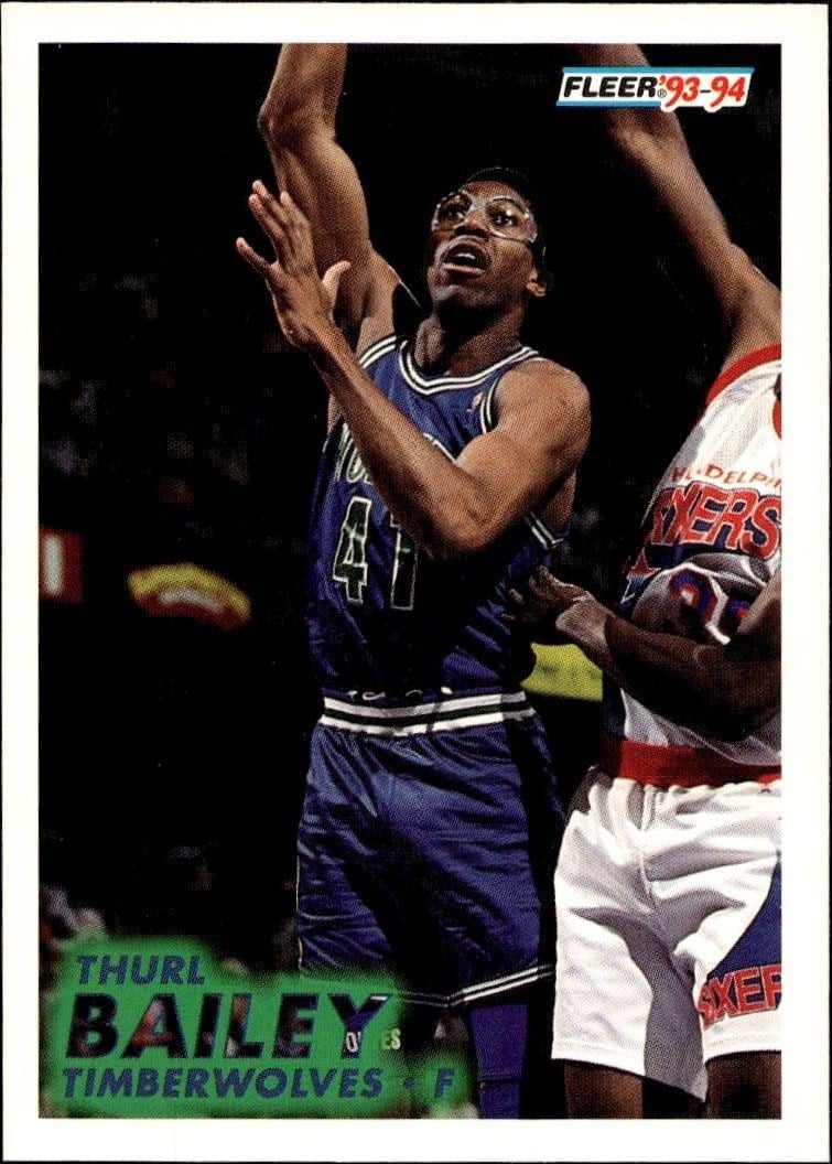 Thurl Bailey 1993-94 Fleer #122 Basketball Trading Card - Front 1993-94 Fleer Thurl Bailey #122 basketball trading card front