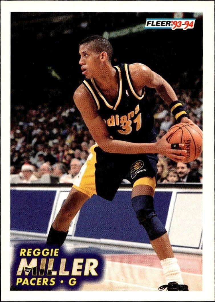 Reggie Miller 1993-94 Fleer #85 Basketball Trading Card - Front 1993-94 Fleer Reggie Miller #85 basketball trading card front