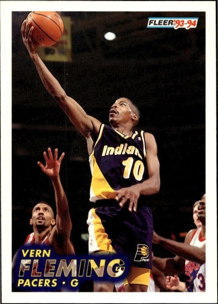 Vern Fleming 1993-94 Fleer #83 Basketball Trading Card - Front 1993-94 Fleer Vern Fleming #83 basketball trading card front