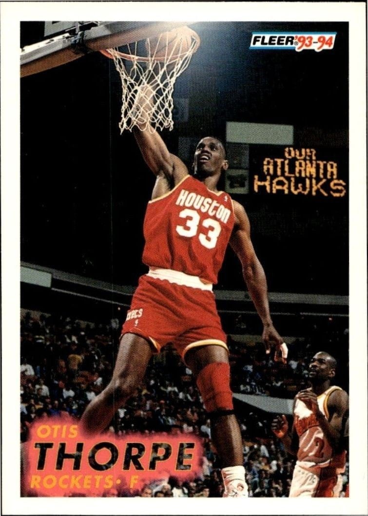 Otis Thorpe 1993-94 Fleer #81 Basketball Trading Card - Front 1993-94 Fleer Otis Thorpe #81 basketball trading card front