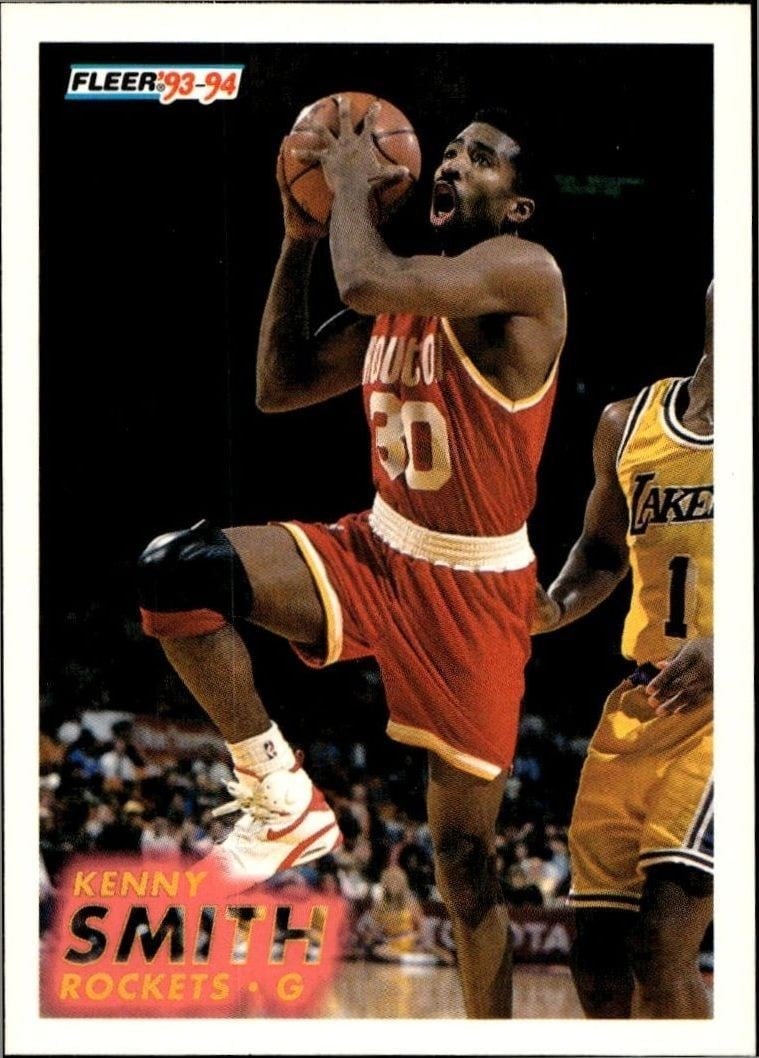 Kenny Smith 1993-94 Fleer #80 Basketball Trading Card - Front 1993-94 Fleer Kenny Smith #80 basketball trading card front