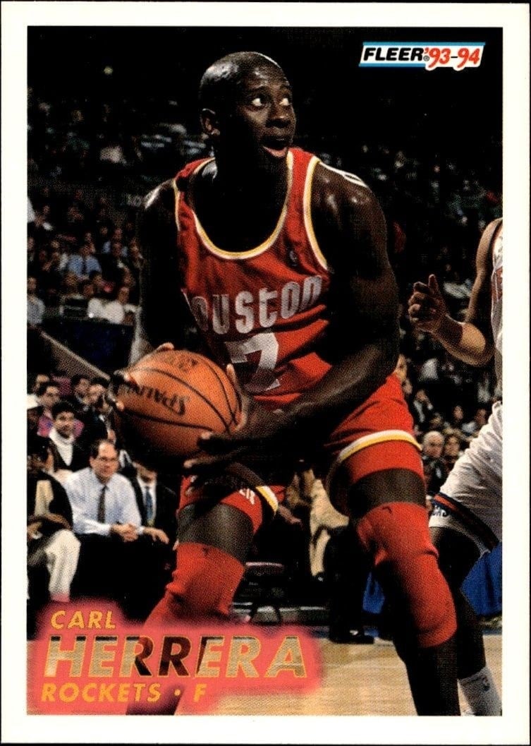 Carl Herrera 1993-94 Fleer #76 Basketball Trading Card - Front 1993-94 Fleer Carl Herrera #76 basketball trading card front