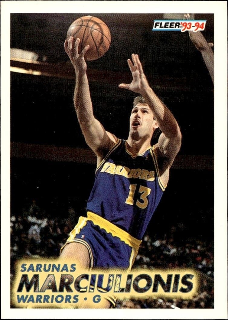 Sarunas Marciulionis 1993-94 Fleer #70 Basketball Trading Card - Front 1993-94 Fleer Sarunas Marciulionis #70 basketball trading card front