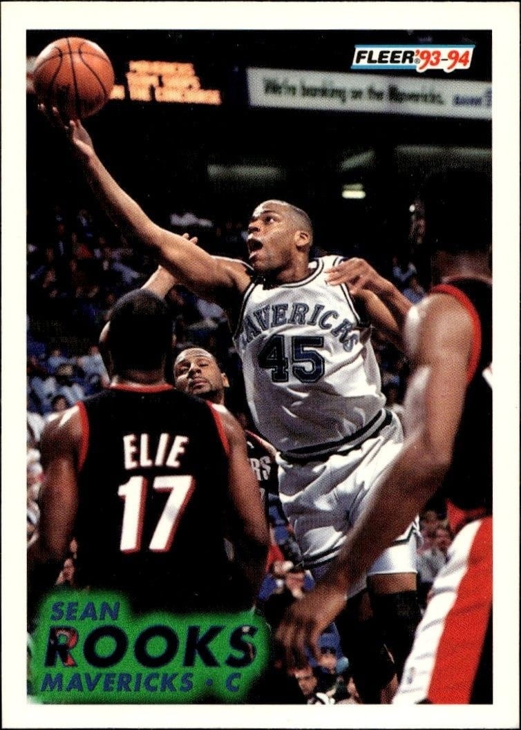 Sean Rooks 1993-94 Fleer #47 Basketball Trading Card - Front 1993-94 Fleer Sean Rooks #47 basketball trading card front