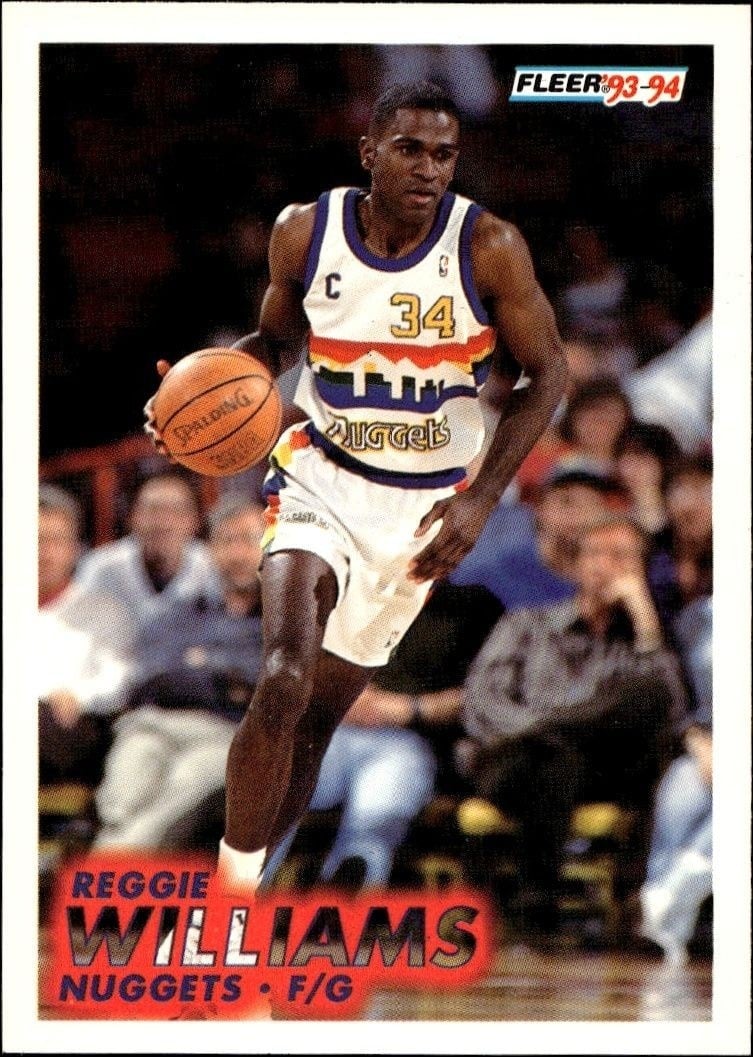 Reggie Williams 1993-94 Fleer #57 Basketball Trading Card - Front 1993-94 Fleer Reggie Williams #57 basketball trading card front