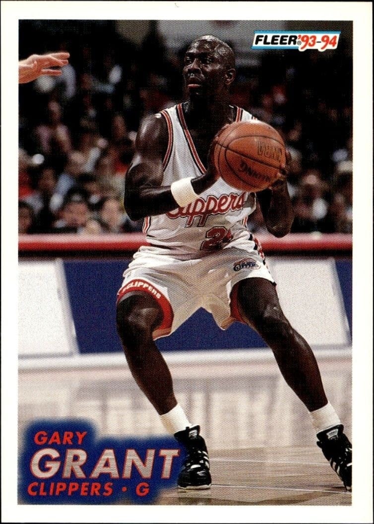 Gary Grant 1993-94 Fleer #90 Basketball Trading Card - Front 1993-94 Fleer Gary Grant #90 basketball trading card front