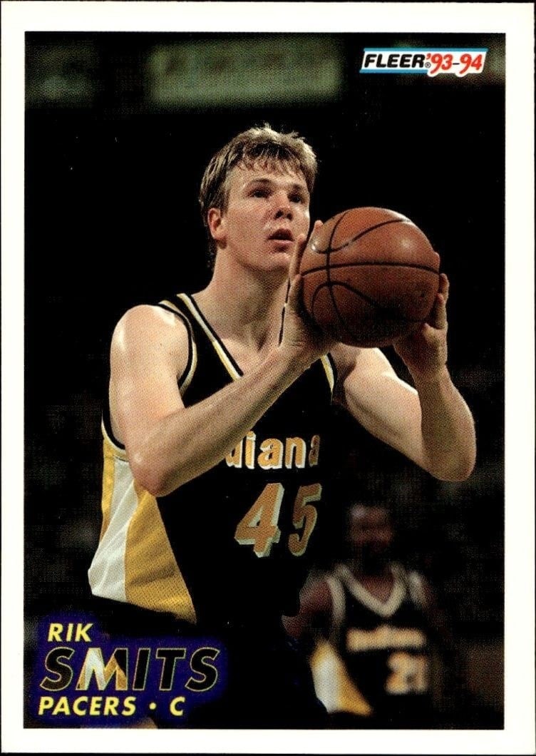 Rik Smits 1993-94 Fleer #89 Basketball Trading Card - Front 1993-94 Fleer Rik Smits #89 basketball trading card front