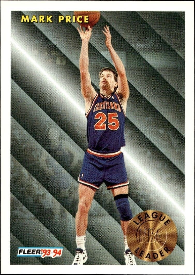 Mark Price 1993-94 Fleer #226 Basketball Trading Card - Front 1993-94 Fleer Mark Price #226 basketball trading card front