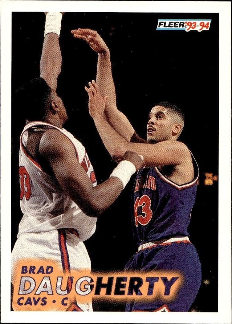 Brad Daugherty 1993-94 Fleer #35 Basketball Trading Card - Front 1993-94 Fleer Brad Daugherty #35 basketball trading card front