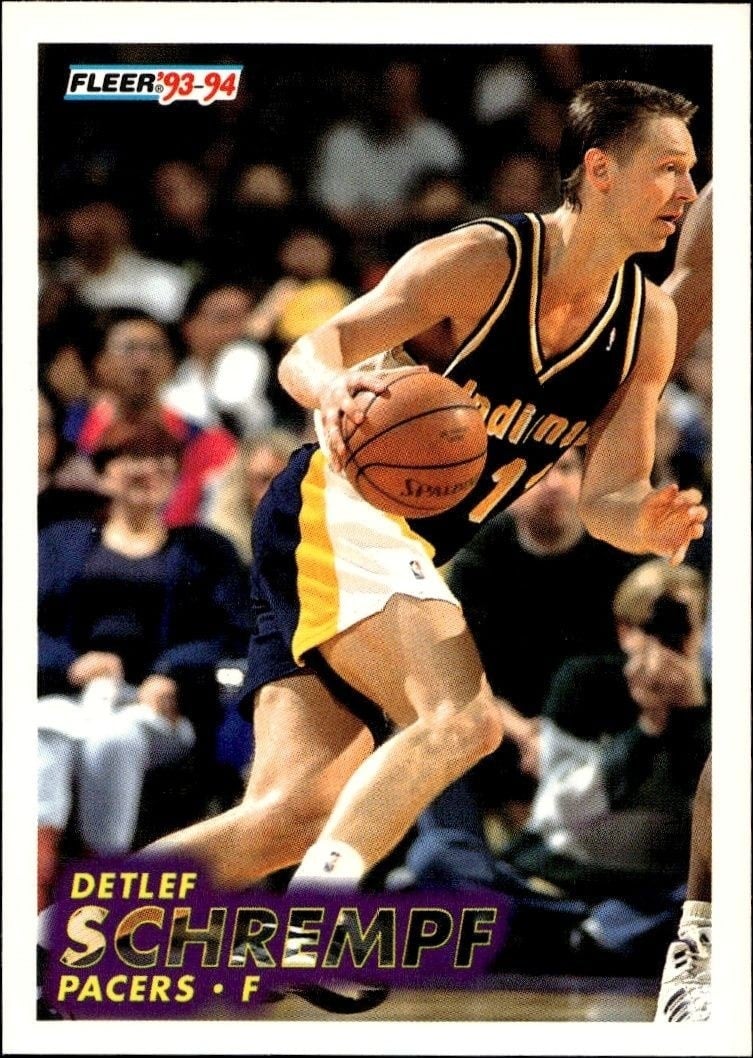Detlef Schrempf 1993-94 Fleer #88 Basketball Trading Card - Front 1993-94 Fleer Detlef Schrempf #88 basketball trading card front