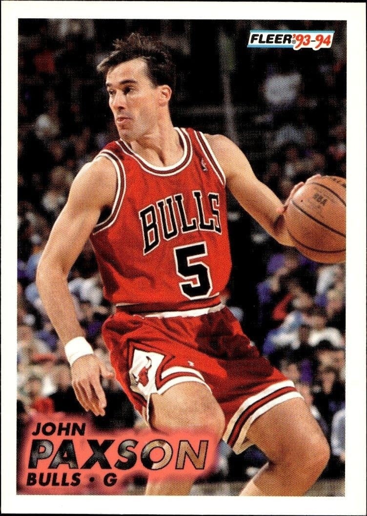 John Paxson 1993-94 Fleer #30 Basketball Trading Card - Front 1993-94 Fleer John Paxson #30 basketball trading card front