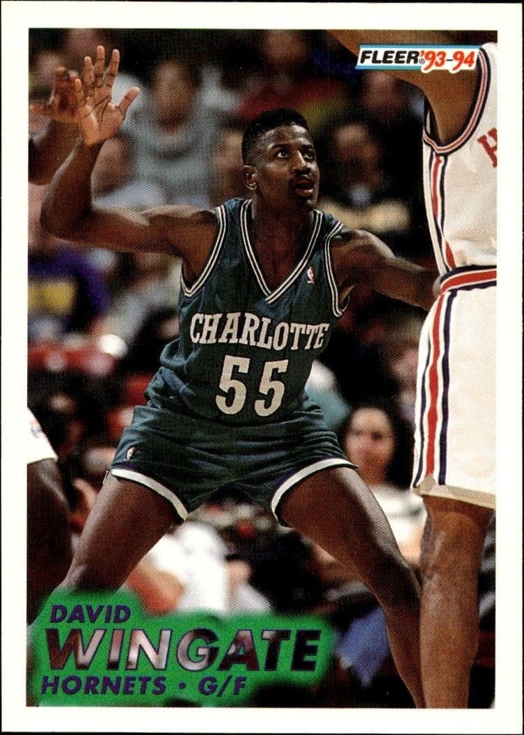 David Wingate 1993-94 Fleer #24 Basketball Trading Card - Front 1993-94 Fleer David Wingate #24 basketball trading card front