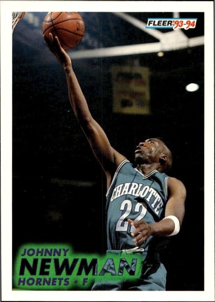 Johnny Newman 1993-94 Fleer #23 Basketball Trading Card - Front 1993-94 Fleer Johnny Newman #23 basketball trading card front
