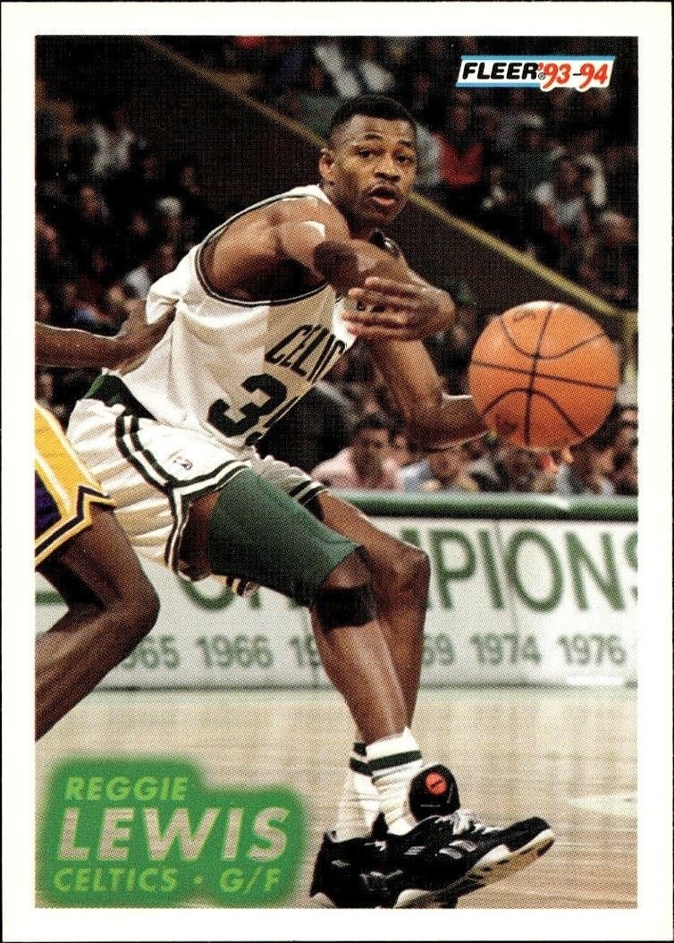 Reggie Lewis 1993-94 Fleer #14 Basketball Trading Card - Front 1993-94 Fleer Reggie Lewis #14 basketball trading card front