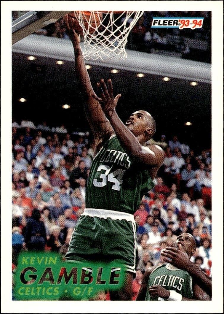 Kevin Gamble 1993-94 Fleer #13 Basketball Trading Card - Front 1993-94 Fleer Kevin Gamble #13 basketball trading card front