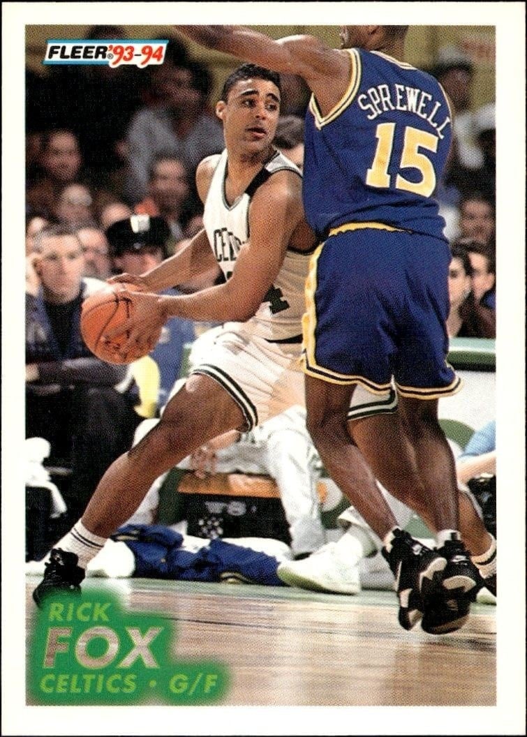 Rick Fox 1993-94 Fleer #12 Basketball Trading Card - Front 1993-94 Fleer Rick Fox #12 basketball trading card front
