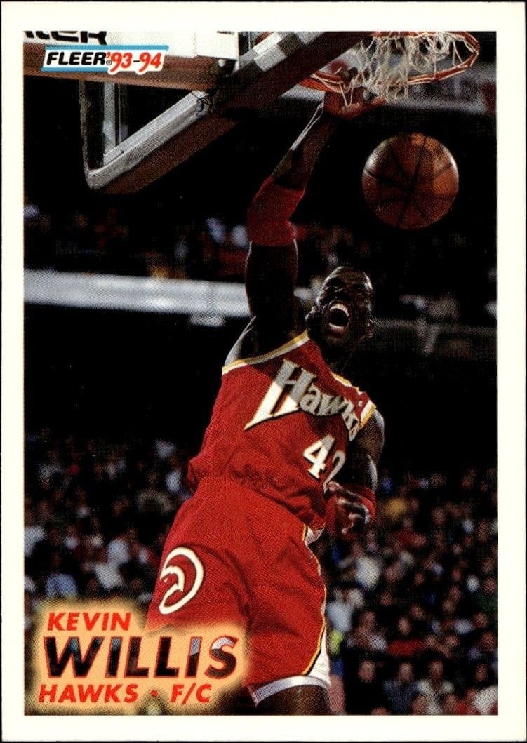 Kevin Willis 1993-94 Fleer #8 Basketball Trading Card - Front 1993-94 Fleer Kevin Willis #8 basketball trading card front
