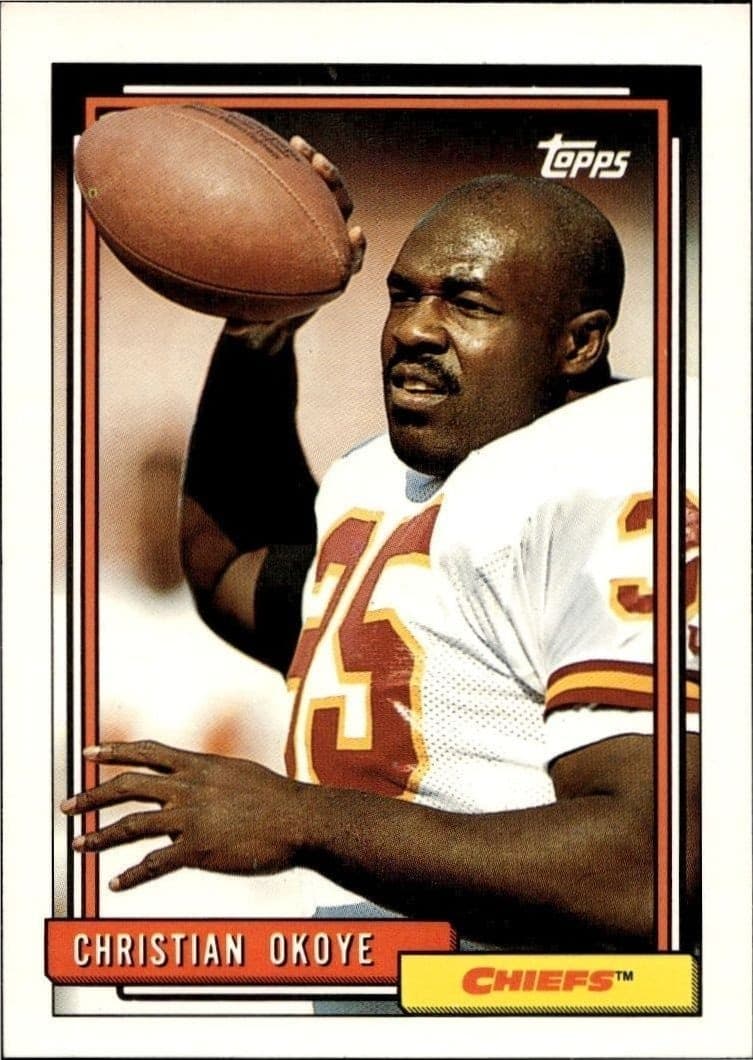 1992 Topps Christian Okoye #395 trading card