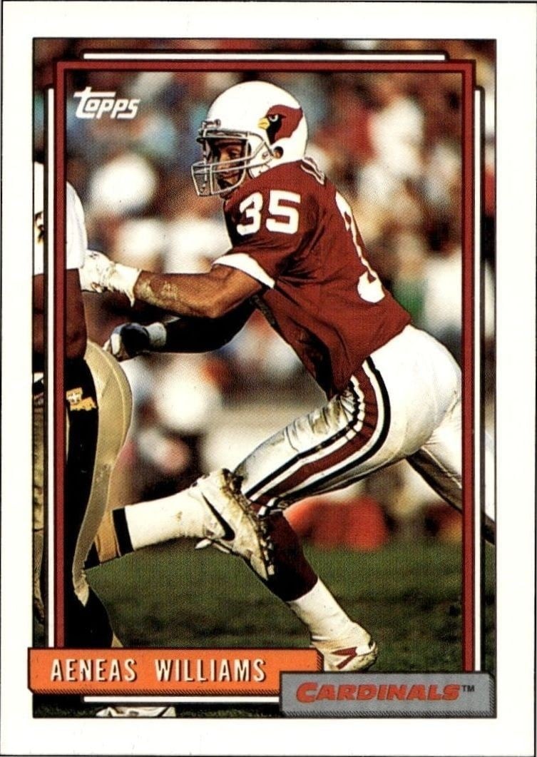 Aeneas Williams 1992 Topps #59 Football Trading Card - Front 1992 Topps Aeneas Williams #59 football trading card front