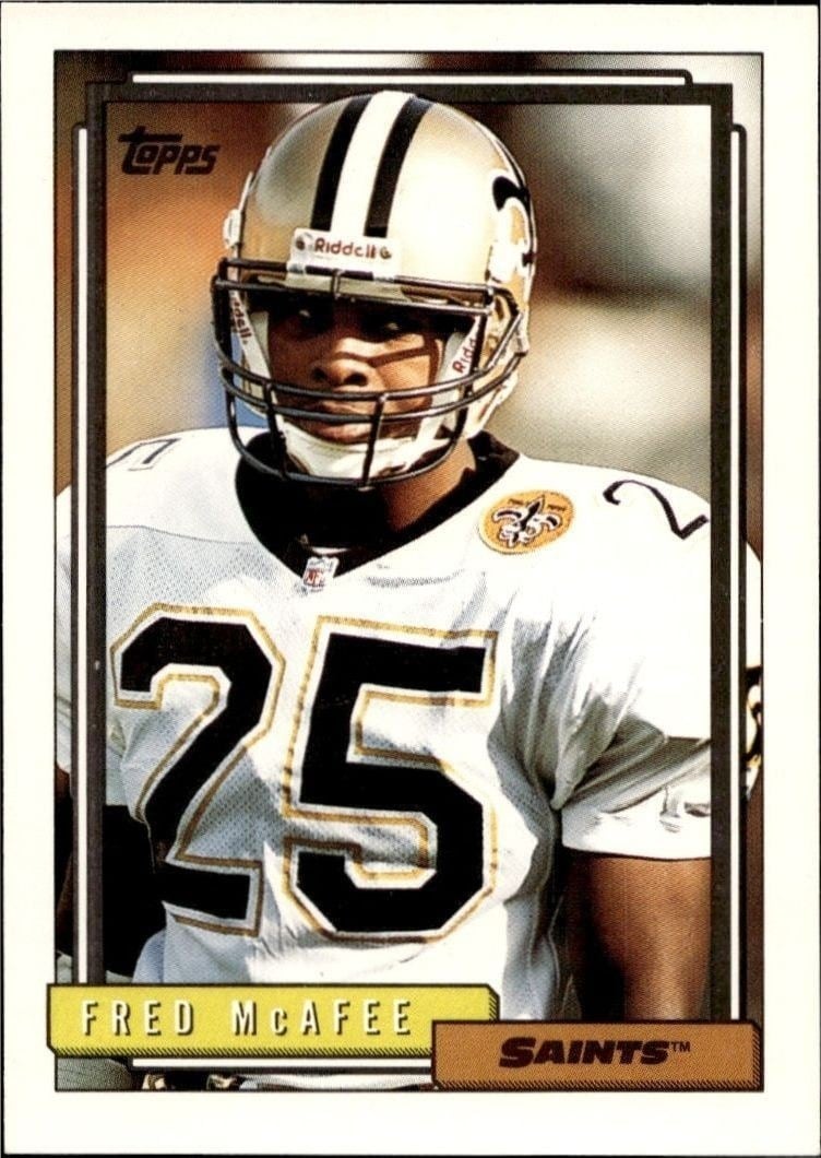Fred McAfee 1992 Topps #175 Football Trading Card - Front 1992 Topps Fred McAfee #175 football trading card front