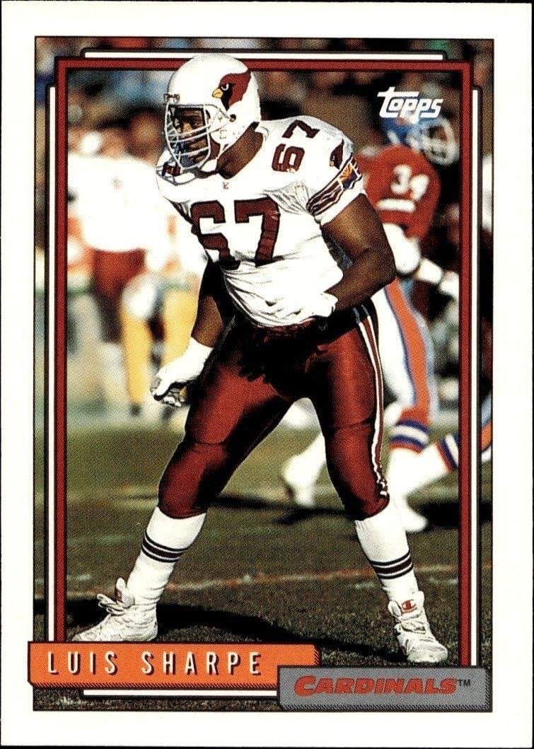Luis Sharpe 1992 Topps #31 Football Trading Card - Front 1992 Topps Luis Sharpe #31 football trading card front