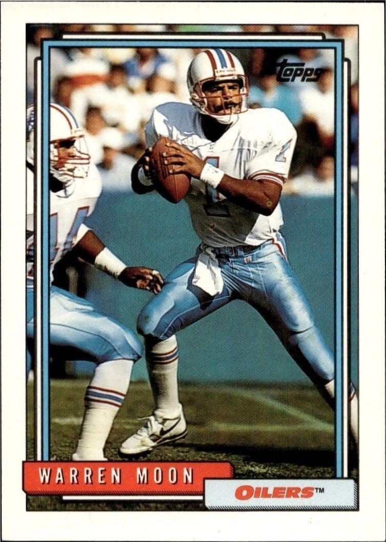 Warren Moon 1992 Topps #70 Football Trading Card - Front 1992 Topps Warren Moon #70 football trading card front