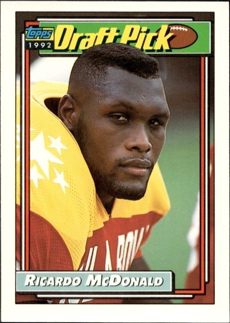 Ricardo McDonald 1992 Topps #61 Football Trading Card - Front 1992 Topps Ricardo McDonald #61 football trading card front