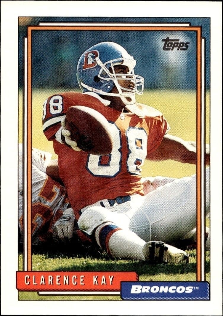 Clarence Kay 1992 Topps #247 Football Trading Card - Front 1992 Topps Clarence Kay #247 football trading card front