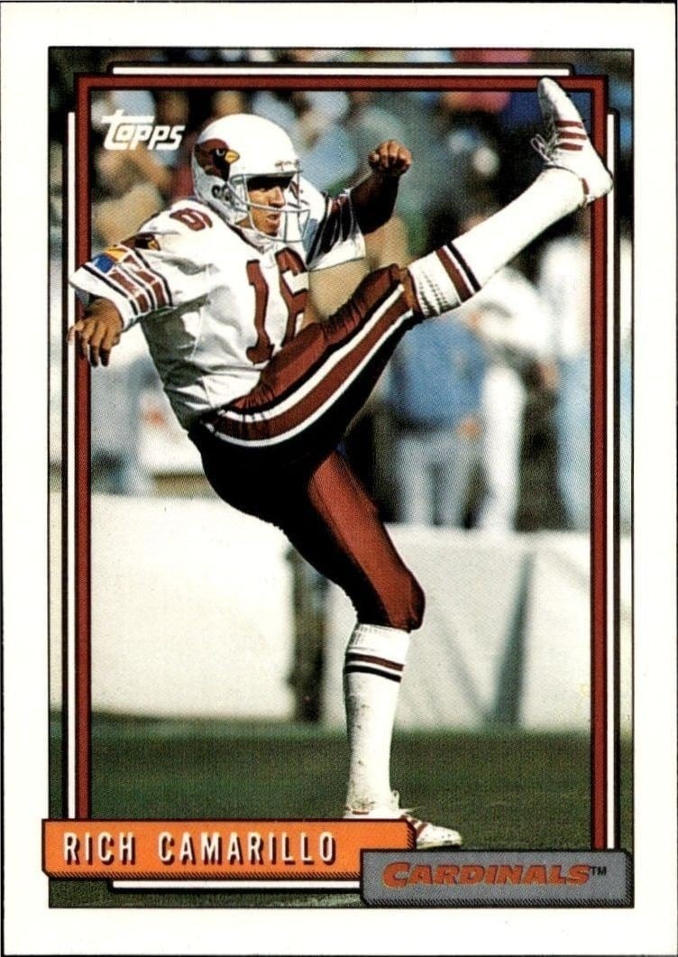 Rich Camarillo 1992 Topps #2 Football Trading Card - Front 1992 Topps Rich Camarillo #2 football trading card front
