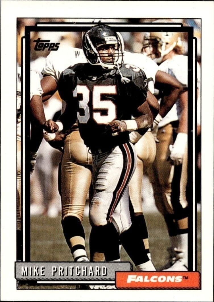 Mike Pritchard 1992 Topps #53 Football Trading Card - Front 1992 Topps Mike Pritchard #53 football trading card front
