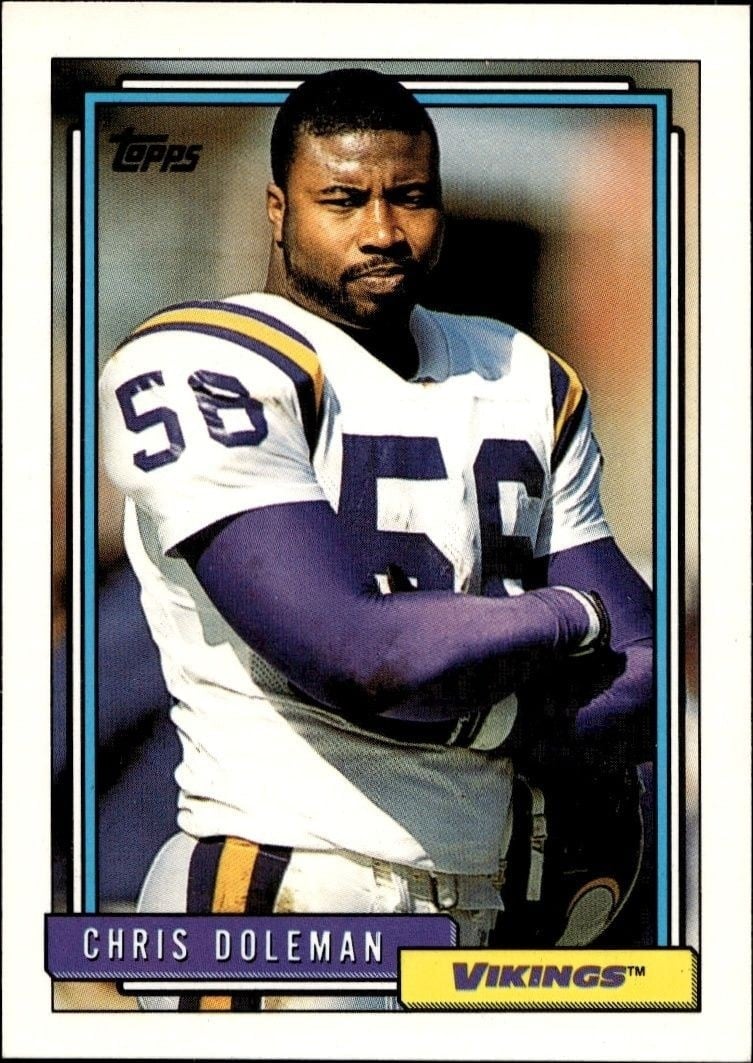 Chris Doleman 1992 Topps #585 Football Trading Card - Front 1992 Topps Chris Doleman #585 football trading card front