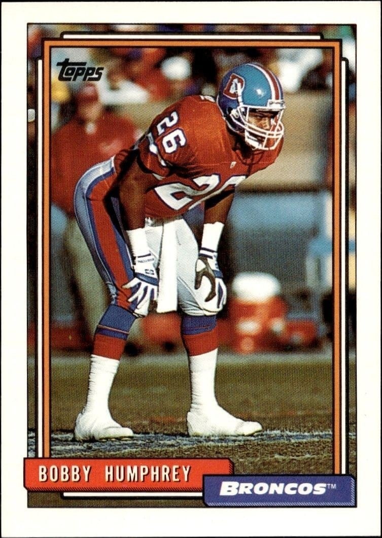 Bobby Humphrey 1992 Topps #647 Football Trading Card - Front 1992 Topps Bobby Humphrey #647 football trading card front