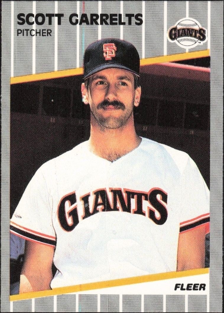 Scott Garrelts 1989 Fleer #328 Baseball Trading Card - Front 1989 Fleer Scott Garrelts #328 baseball trading card front