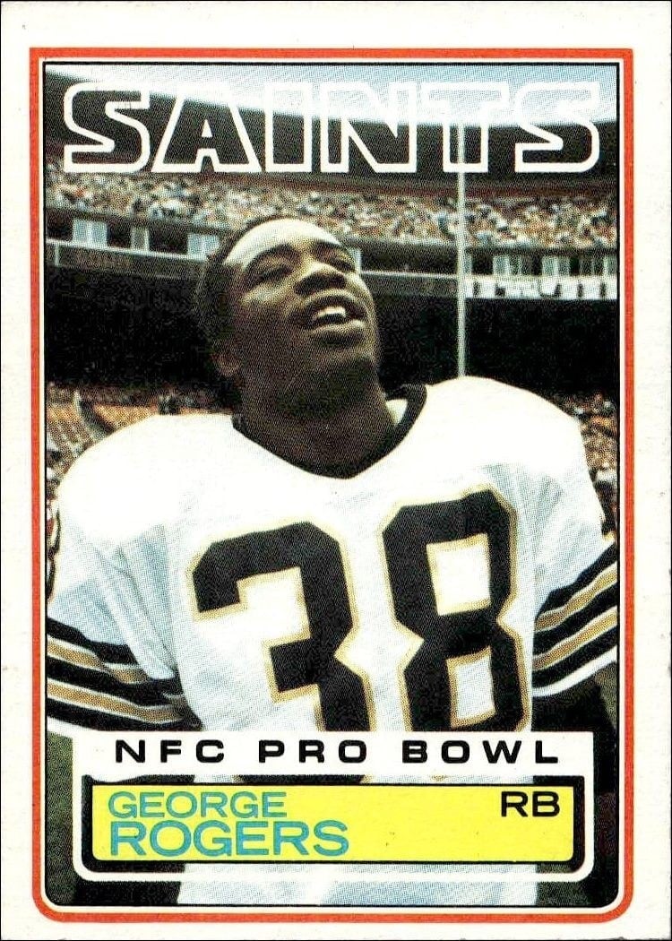 George Rogers 1983 Topps #117 Football Trading Card - Front 1983 Topps George Rogers #117 football trading card front