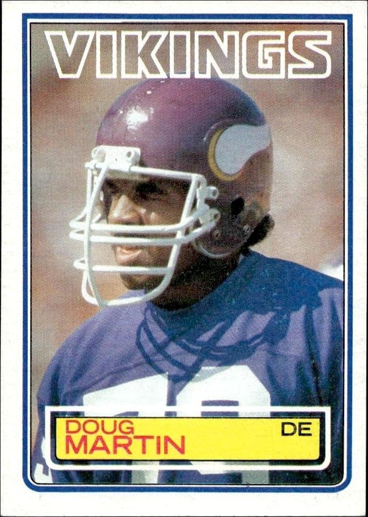 Doug Martin 1983 Topps #103 Football Trading Card - Front 1983 Topps Doug Martin #103 football trading card front