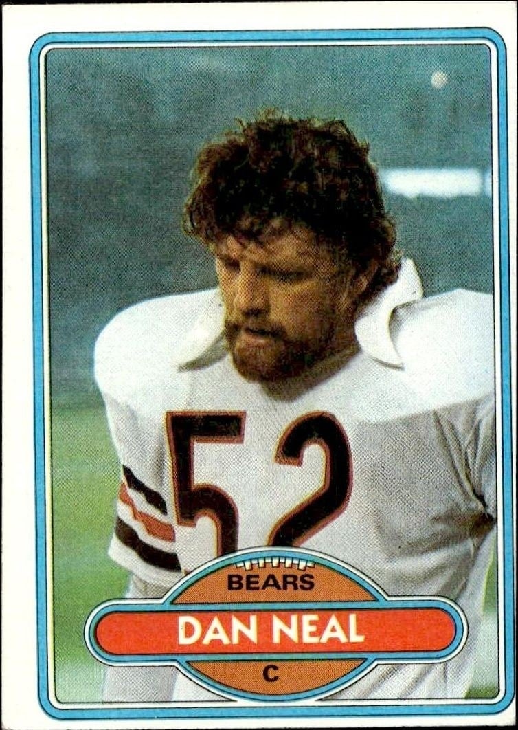 Dan Neal 1980 Topps #287 Football Trading Card - Front 1980 Topps Dan Neal #287 football trading card front