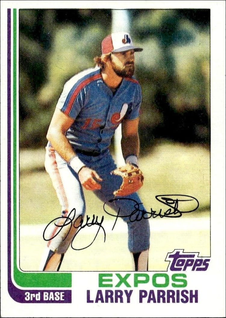 Larry Parrish 1982 Topps #445 Baseball Trading Card - Front 1982 Topps Larry Parrish #445 baseball trading card front